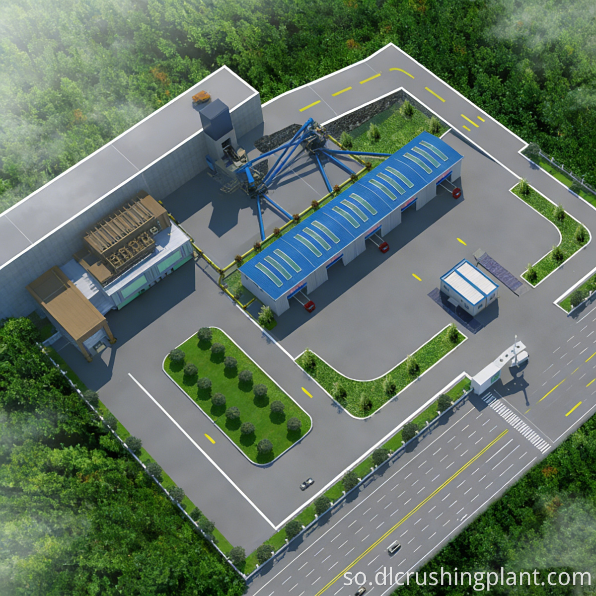 Khadka farsamaynta Dhagaxa-Crusher-ka badan Multi-Crusher Stone Processing Line